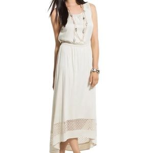 Chicos Ariel lace crochet detail high low dress NWT